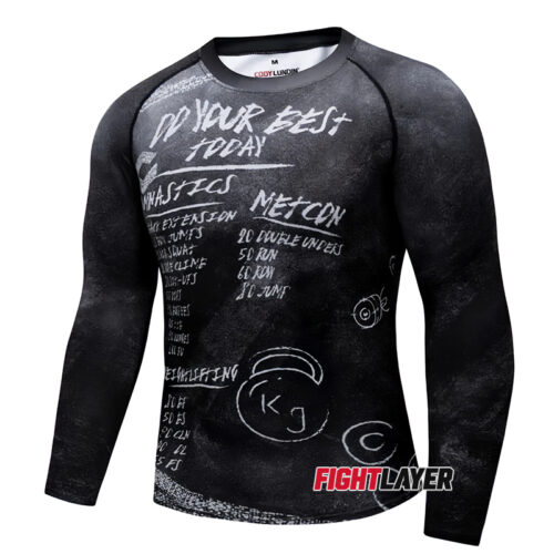 'Crossfit Chalkboard' Long Sleeve Rash Guard