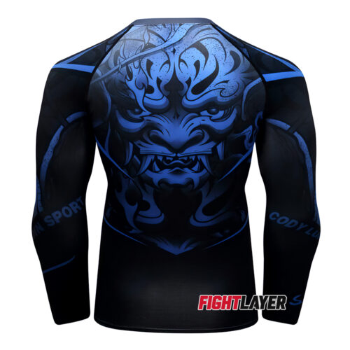 'Komainu Blue' Long Sleeve Rash Guard