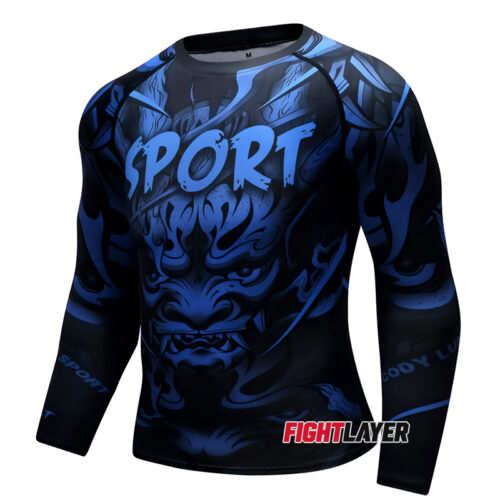 'Komainu Blue' Long Sleeve Rash Guard