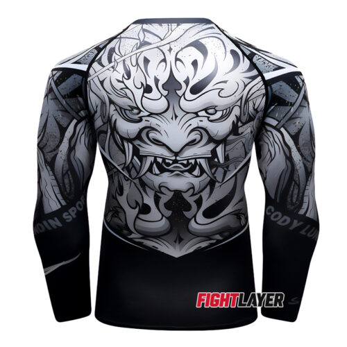 'Komainu Gray' Long Sleeve Rash Guard