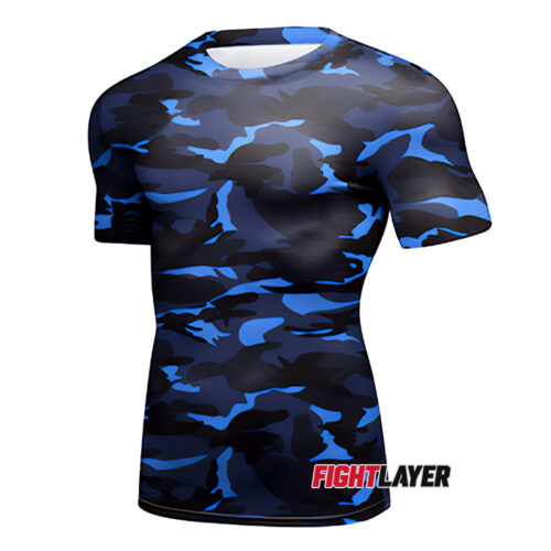 'Navy Blue Camo' Short Sleeve Rash Guard
