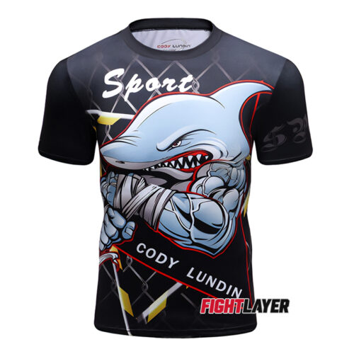 'Shark Attack' Short Sleeve Rash Guard