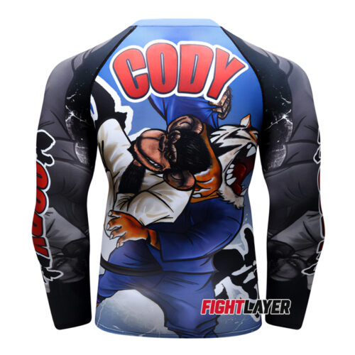 'Tiger Monkey Throwndown' Long Sleeve Rash Guard