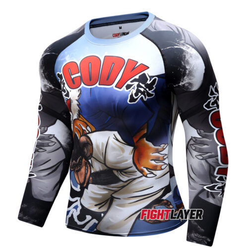 'Tiger Monkey Throwndown' Long Sleeve Rash Guard