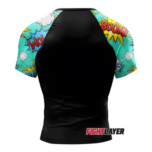 'Comic Clash' Short Sleeve Rash Guard