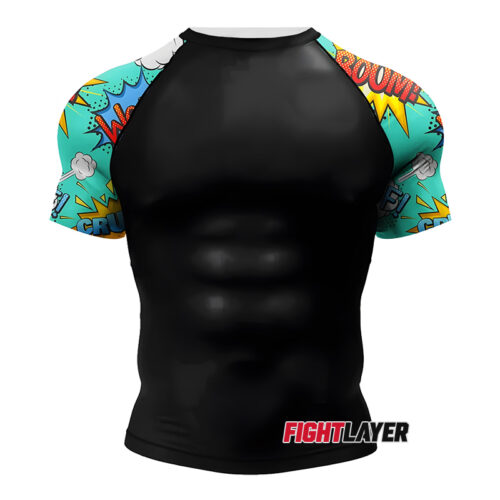 'Comic Clash' Short Sleeve Rash Guard