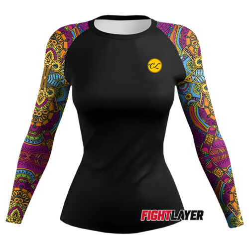 Women's 'Geometric' Long Sleeve Rash Guard