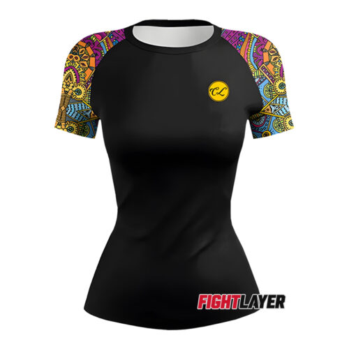 Women's 'Geometric' Short Sleeve Rash Guard