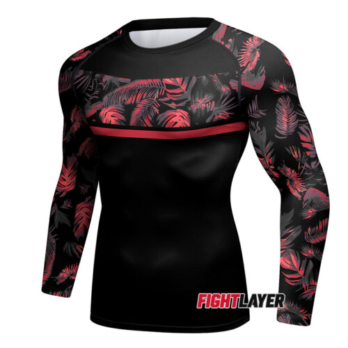 'Hawaiian Tropical Red' Long Sleeve Rash Guard
