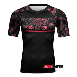 'Hawaiian Tropical Red' Short Sleeve Rash Guard