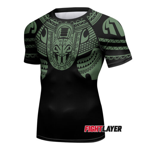 'Maori Green' Short Sleeve Rash Guard