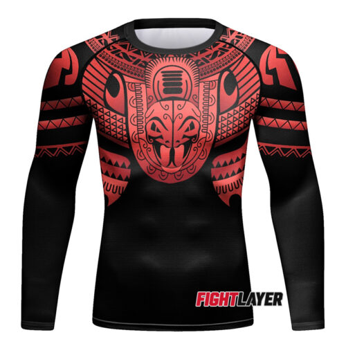 'Maori Red' Long Sleeve Rash Guard
