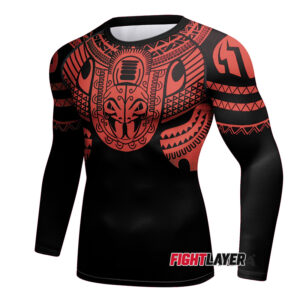 'Maori Red' Long Sleeve Rash Guard