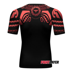 'Maori Red' Short Sleeve Rash Guard
