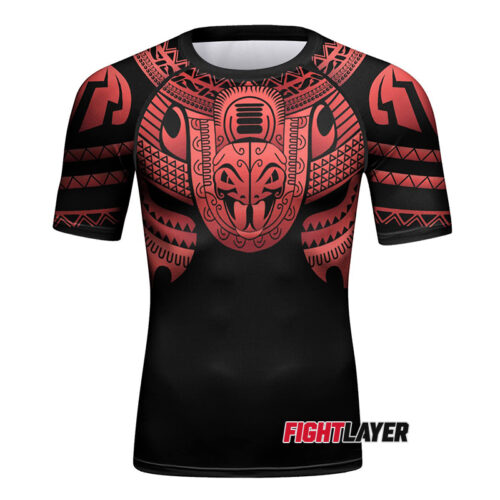 'Maori Red' Short Sleeve Rash Guard