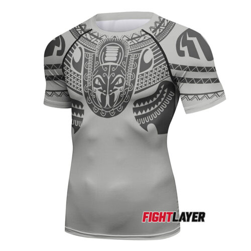 'Maori White' Short Sleeve Rash Guard