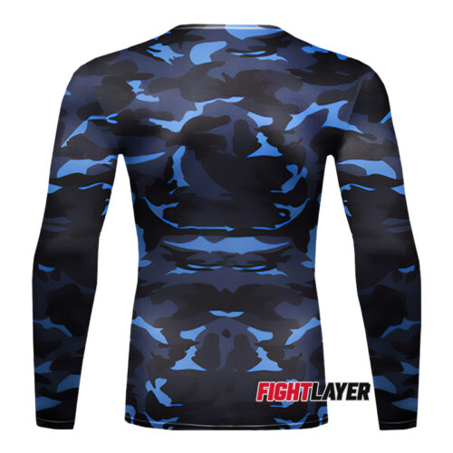 'Navy Blue Camo Shirt' Long Sleeve Rash Guard