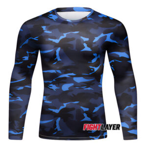 'Navy Blue Camo Shirt' Long Sleeve Rash Guard
