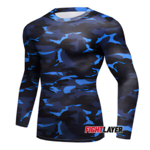 'Navy Blue Camo Shirt' Long Sleeve Rash Guard