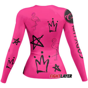 Women's 'Royal Flamingo' Long Sleeve Rash Guard