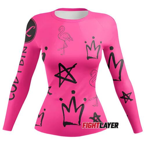Women's 'Royal Flamingo' Long Sleeve Rash Guard