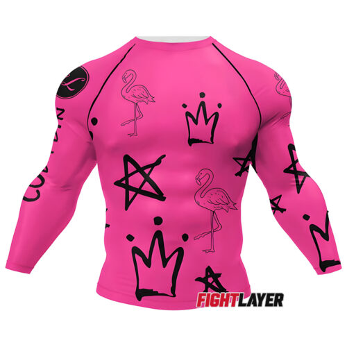 'Royal Flamingo' Long Sleeve Rash Guard