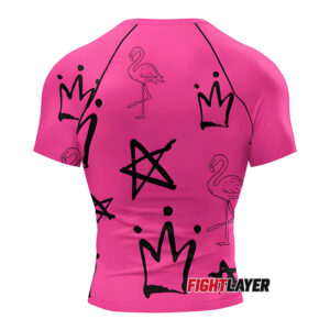 'Royal Flamingo' Short Sleeve Rash Guard